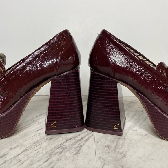 Circus Sam Edelman Susie Dark Burgundy Platform Loafer Pump 6M - Picture 8 of 15